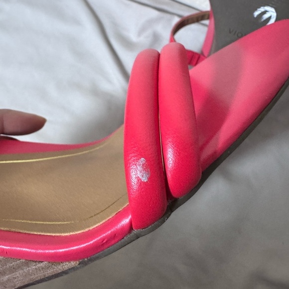 VIONIC Emmy Women's Size 9/EU 41 Coral Pink Orthotic Slingback 3" Wedge Sandals - Picture 11 of 11